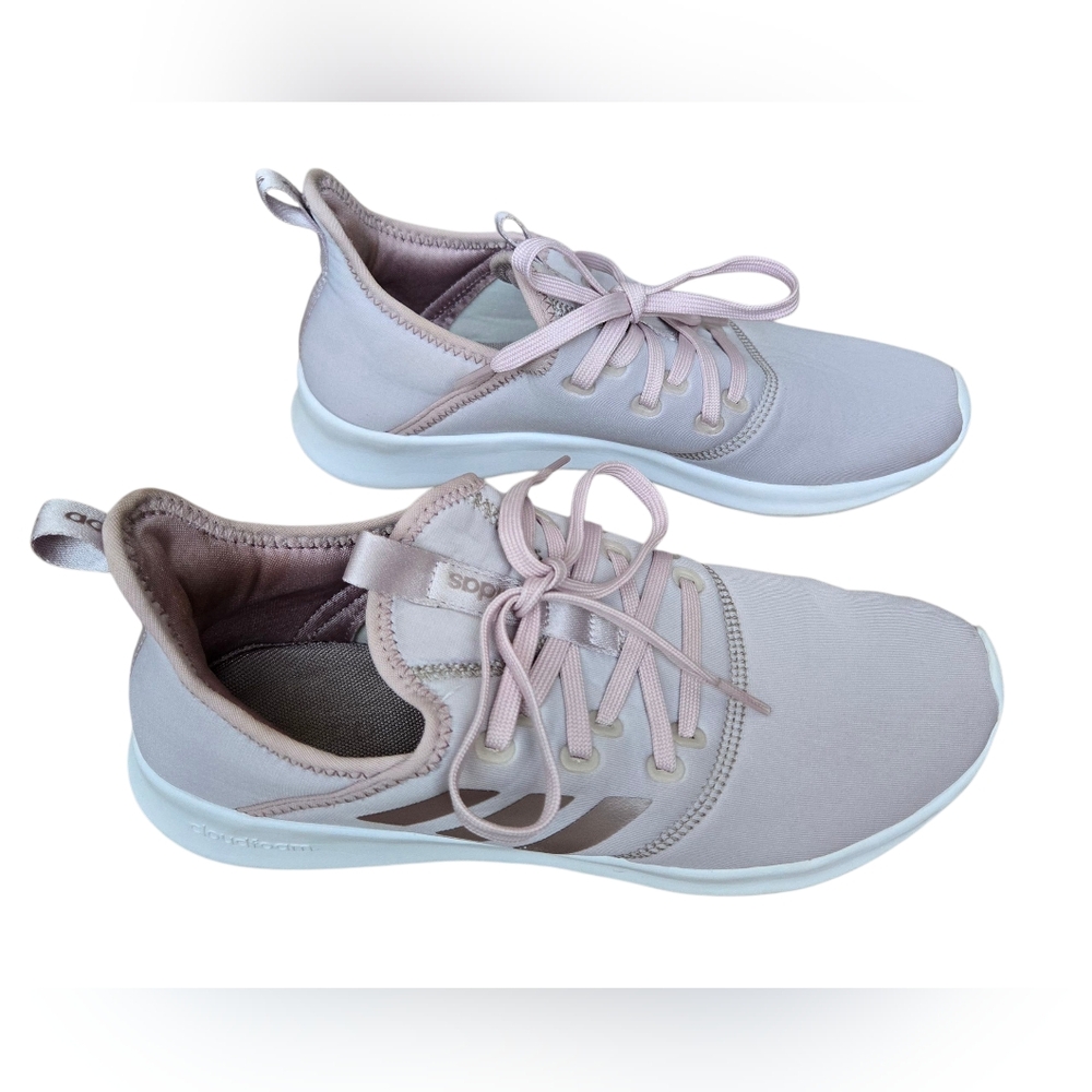 Adidas Cloudfoam Women's Size 8.5 Mauve Lace Up Shoes Sneakers HWA 1Y3001